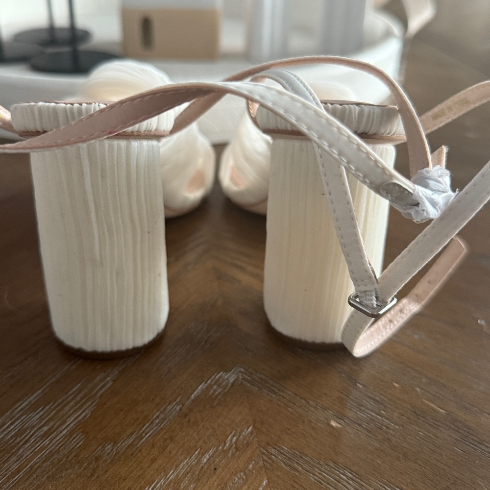 Loeffler Randall White Textured Heels